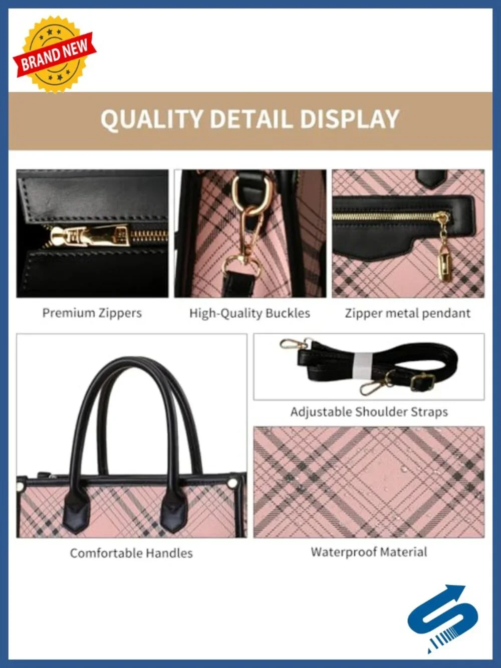 3 Pc PU Leather Tote Satchel Set with Wallet & Cardholder